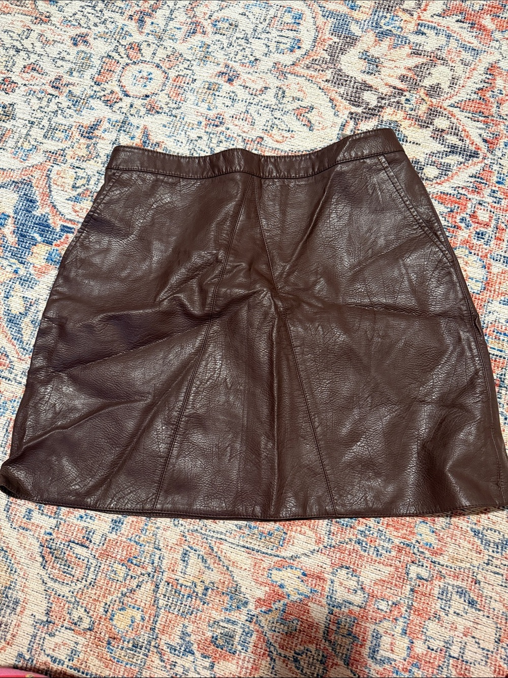 Zara Dark Brown Leather Mini Skirt